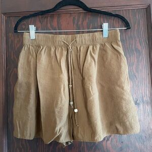 Zara- Green/Brown Drawstring Shorts